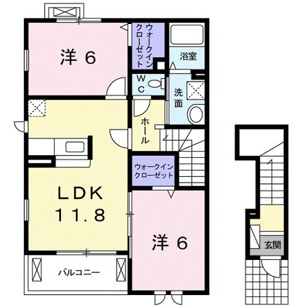 御幸辻駅 徒歩9分 2階の物件間取画像